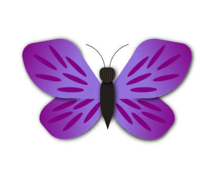紫色的蝴蝶动画特效