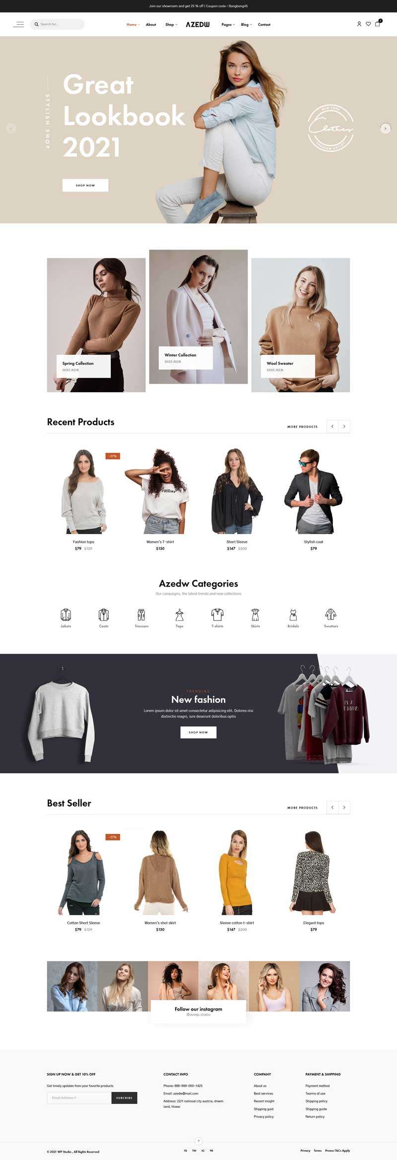 时尚服装店铺网站HTML模板